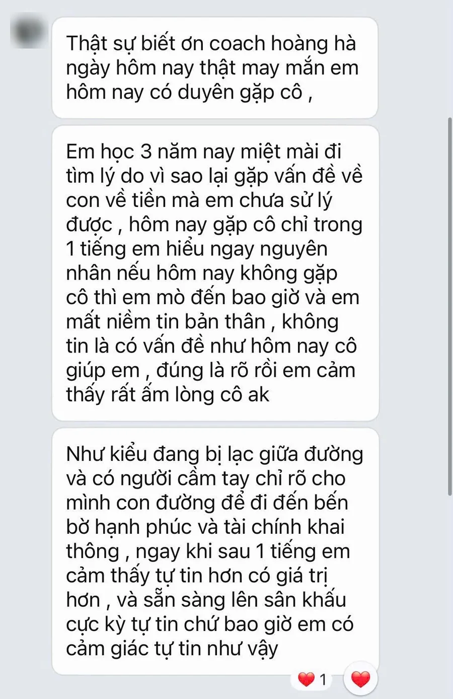 Chia sẻ của học viên sau buổi khai vấn (2)